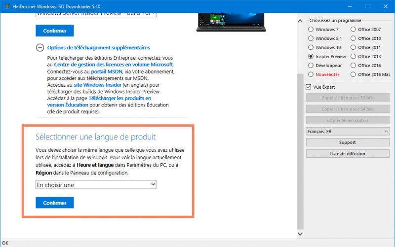 télécharger iso sur Windows ISO downloader